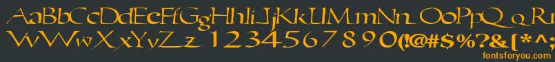 Ericbrush21RegularTtext Font – Orange Fonts on Black Background