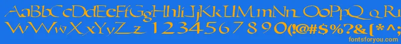 Ericbrush21RegularTtext Font – Orange Fonts on Blue Background