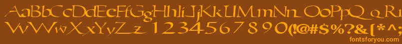 Ericbrush21RegularTtext Font – Orange Fonts on Brown Background