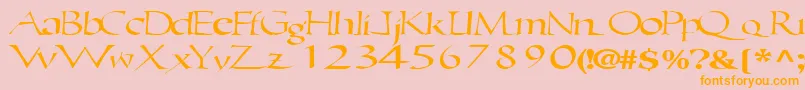 Ericbrush21RegularTtext Font – Orange Fonts on Pink Background