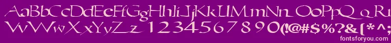 Ericbrush21RegularTtext Font – Pink Fonts on Purple Background