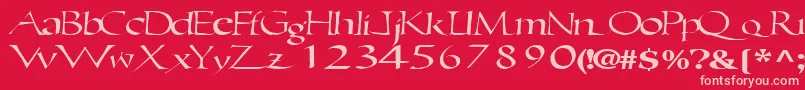Ericbrush21RegularTtext Font – Pink Fonts on Red Background