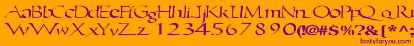 Ericbrush21RegularTtext Font – Purple Fonts on Orange Background