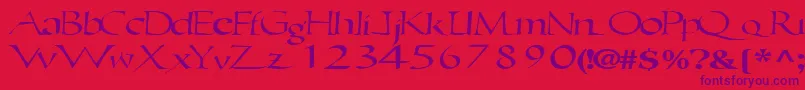 Ericbrush21RegularTtext Font – Purple Fonts on Red Background