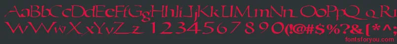 Ericbrush21RegularTtext Font – Red Fonts on Black Background