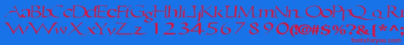 Ericbrush21RegularTtext Font – Red Fonts on Blue Background