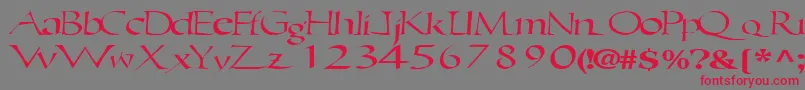 Ericbrush21RegularTtext Font – Red Fonts on Gray Background