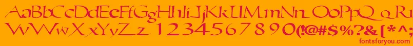 Ericbrush21RegularTtext Font – Red Fonts on Orange Background
