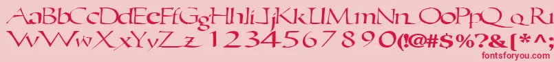 Ericbrush21RegularTtext Font – Red Fonts on Pink Background
