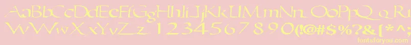 Ericbrush21RegularTtext Font – Yellow Fonts on Pink Background