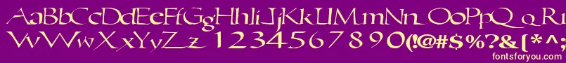 Ericbrush21RegularTtext Font – Yellow Fonts on Purple Background