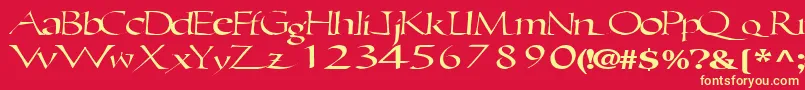 Ericbrush21RegularTtext Font – Yellow Fonts on Red Background