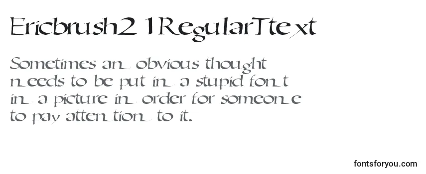 Przegląd czcionki Ericbrush21RegularTtext