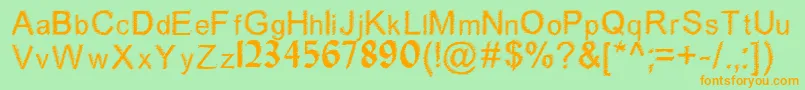 Woodbrus Font – Orange Fonts on Green Background