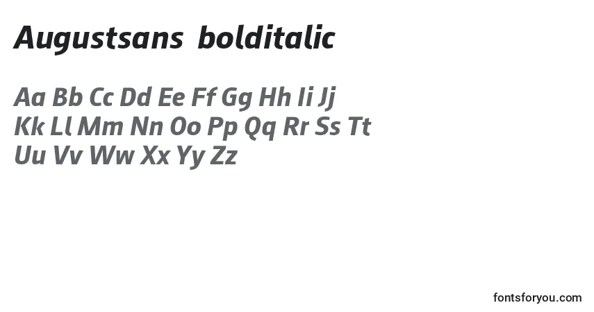 Шрифт Augustsans76bolditalic (78605) – алфавит, цифры, специальные символы
