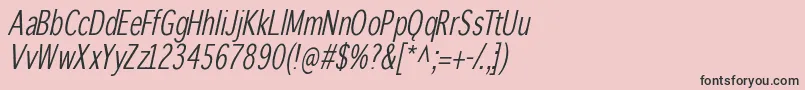 Winterthurcondensedoblique Font – Black Fonts on Pink Background