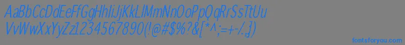 Winterthurcondensedoblique-Schriftart – Blaue Schriften auf grauem Hintergrund