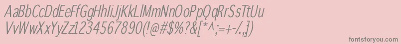 Шрифт Winterthurcondensedoblique – серые шрифты на розовом фоне