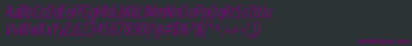 Winterthurcondensedoblique Font – Purple Fonts on Black Background