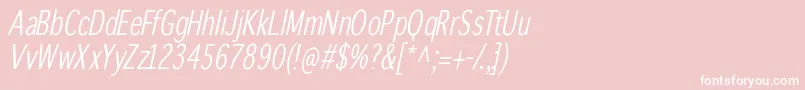 Winterthurcondensedoblique Font – White Fonts on Pink Background
