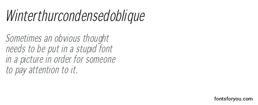 Review of the Winterthurcondensedoblique Font