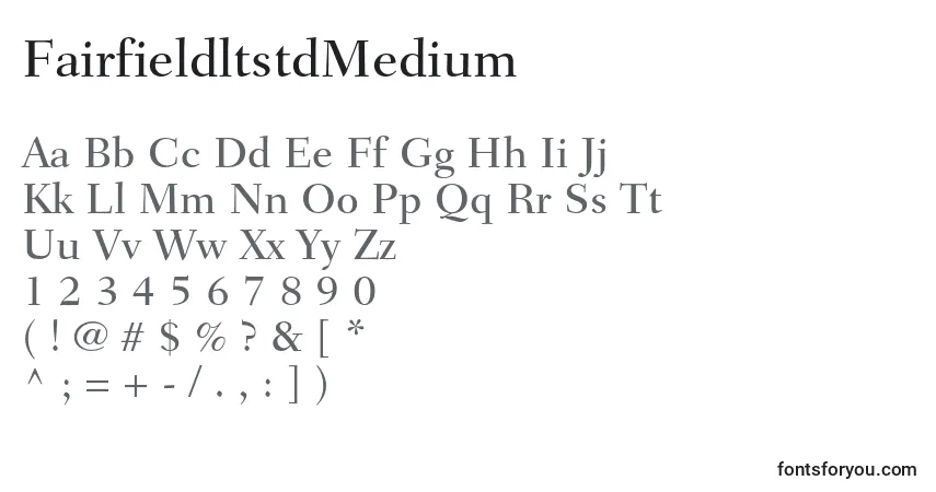 A fonte FairfieldltstdMedium – alfabeto, números, caracteres especiais