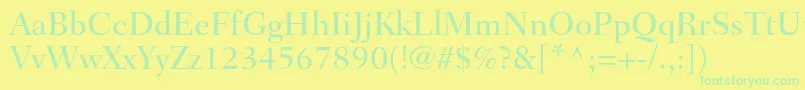 FairfieldltstdMedium Font – Green Fonts on Yellow Background