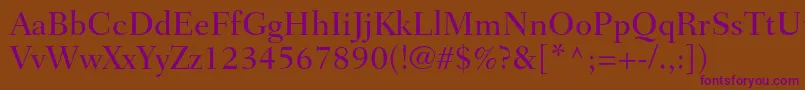 FairfieldltstdMedium Font – Purple Fonts on Brown Background