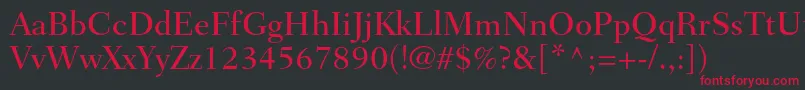 FairfieldltstdMedium Font – Red Fonts on Black Background