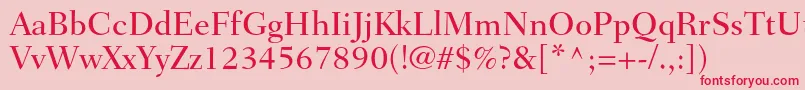 FairfieldltstdMedium-Schriftart – Rote Schriften auf rosa Hintergrund
