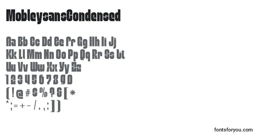 Шрифт MobleysansCondensed – алфавит, цифры, специальные символы