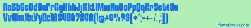 MobleysansCondensed Font – Blue Fonts on Green Background