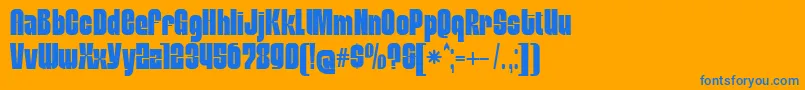 MobleysansCondensed Font – Blue Fonts on Orange Background