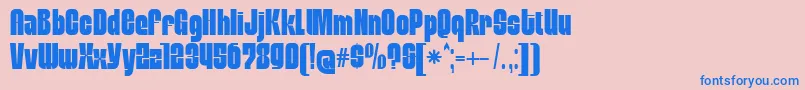 MobleysansCondensed Font – Blue Fonts on Pink Background