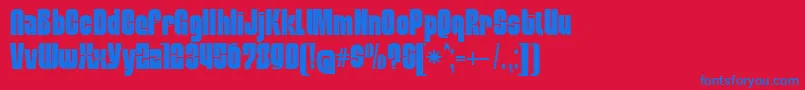 Police MobleysansCondensed – polices bleues sur fond rouge