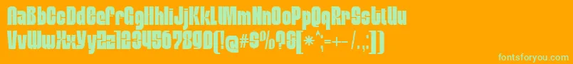 MobleysansCondensed Font – Green Fonts on Orange Background
