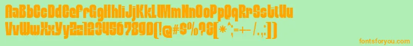 MobleysansCondensed Font – Orange Fonts on Green Background