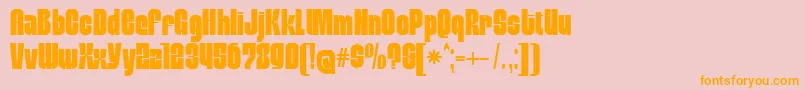 MobleysansCondensed Font – Orange Fonts on Pink Background