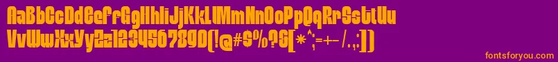 MobleysansCondensed Font – Orange Fonts on Purple Background
