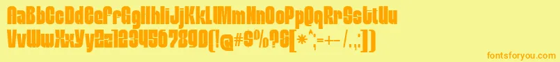MobleysansCondensed Font – Orange Fonts on Yellow Background