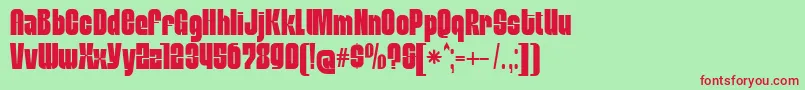 MobleysansCondensed Font – Red Fonts on Green Background