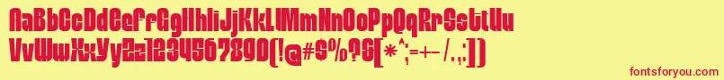 MobleysansCondensed Font – Red Fonts on Yellow Background