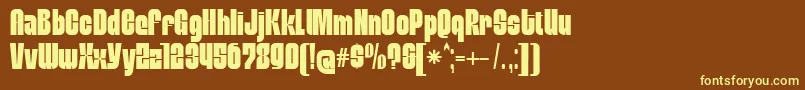 MobleysansCondensed Font – Yellow Fonts on Brown Background