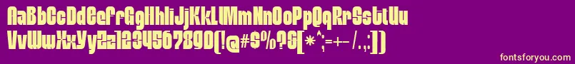 Шрифт MobleysansCondensed – жёлтые шрифты на фиолетовом фоне