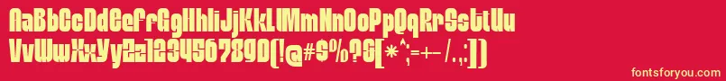 MobleysansCondensed Font – Yellow Fonts on Red Background