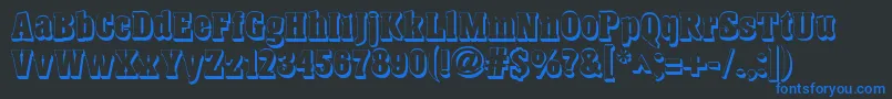 HansenShadow Font – Blue Fonts on Black Background