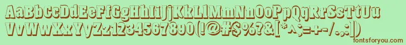 HansenShadow Font – Brown Fonts on Green Background