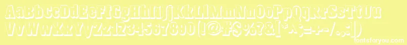 HansenShadow Font – White Fonts on Yellow Background