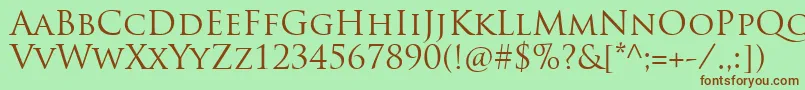 Шрифт TrajanproRegular – коричневые шрифты на зелёном фоне