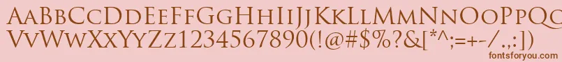 TrajanproRegular Font – Brown Fonts on Pink Background